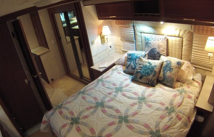 Queen size sleep-number bed. Large closet and individual night stands.