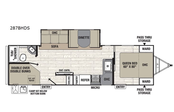 Representative floor plan provided by a trusted RVshare partner.
