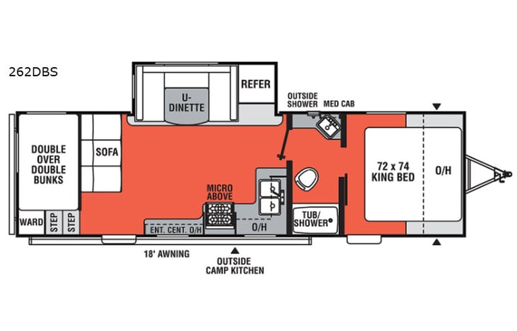 Representative floor plan provided by a trusted RVshare partner.