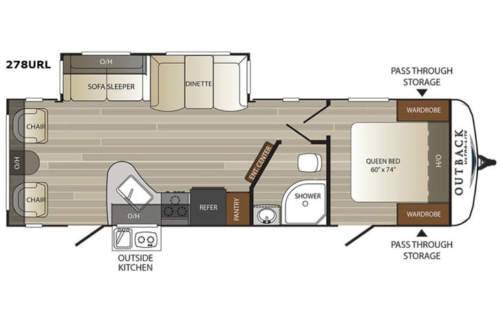 Representative floor plan provided by a trusted RVshare partner.