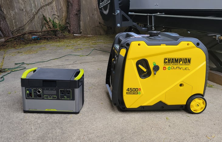 Goal Zero Yeti1000x, and dual Fuel-4500w generator available as an add-on.