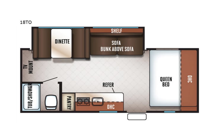 Representative floor plan provided by a trusted RVshare partner.