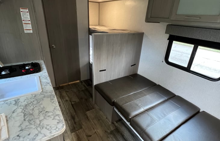 Dinette folded into bed