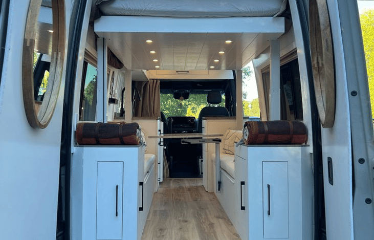 Step inside and experience the perfect blend of comfort and adventure! From the fully equipped kitchen to the cozy sleeping quarters, our campervan has everything you need for the ultimate road trip.