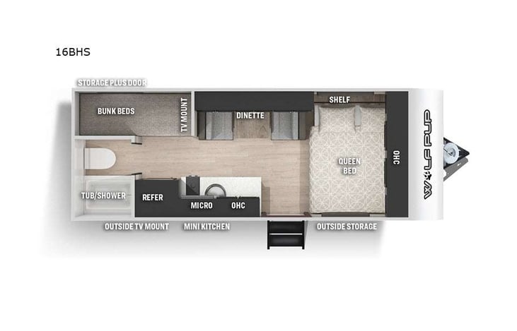 Representative floor plan provided by a trusted RVshare partner.