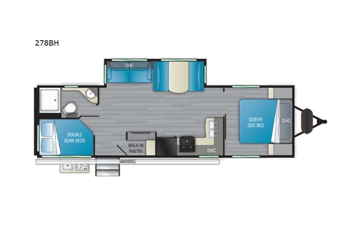 Representative floor plan provided by a trusted RVshare partner.