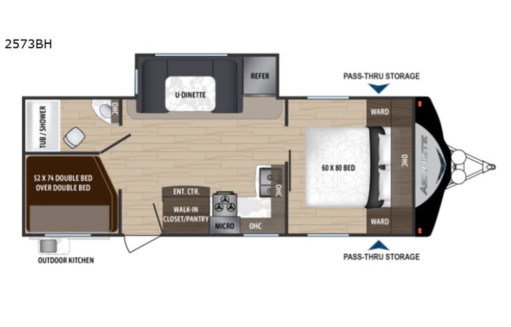 Representative floor plan provided by a trusted RVshare partner.