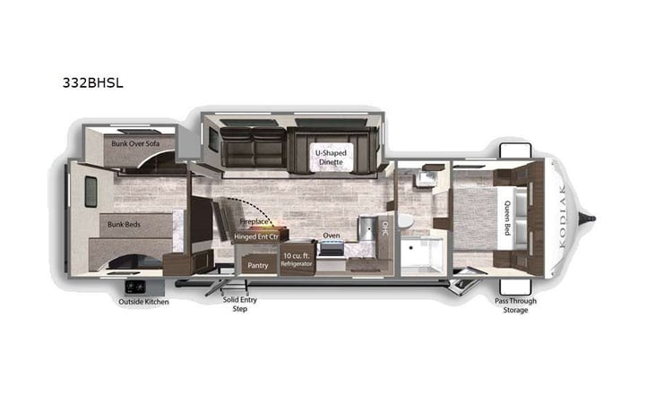 Representative floor plan provided by a trusted RVshare partner.