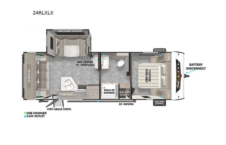Representative floor plan provided by a trusted RVshare partner.