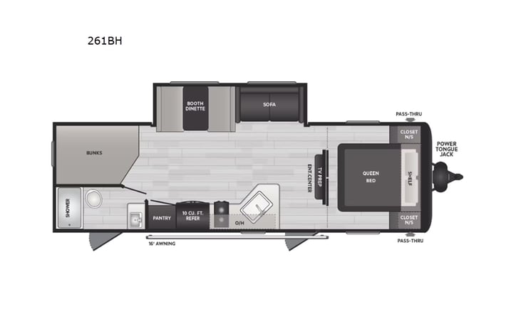 Representative floor plan provided by a trusted RVshare partner.