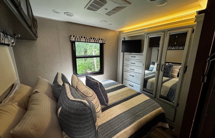 Rear Bedroom, Queen Bed with 24" Smart TV