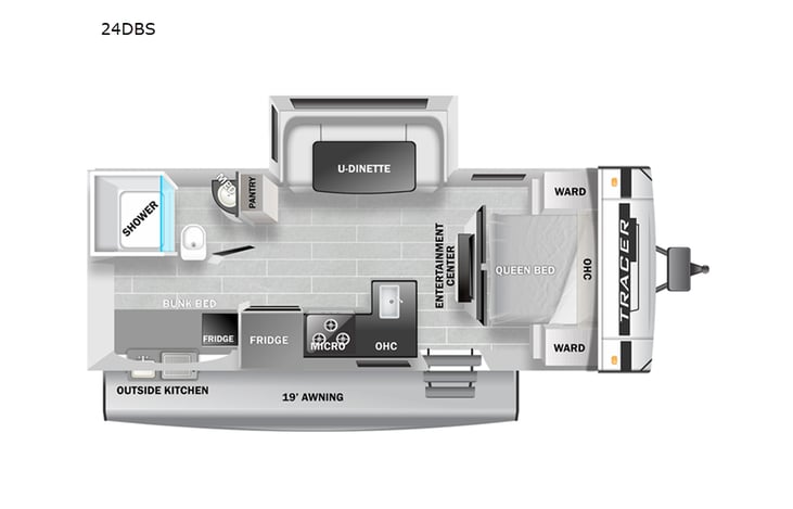 Representative floor plan provided by a trusted RVshare partner.