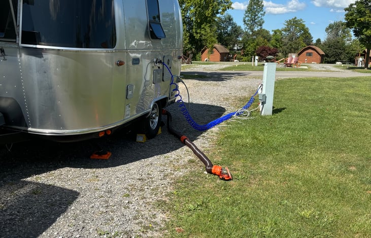 Water, sewer and electric hook ups are provided.