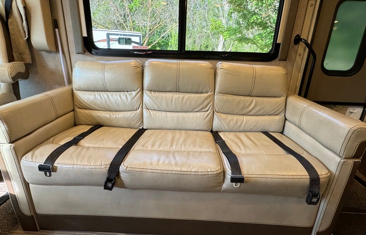 Jack Knife sofa with seatbelts