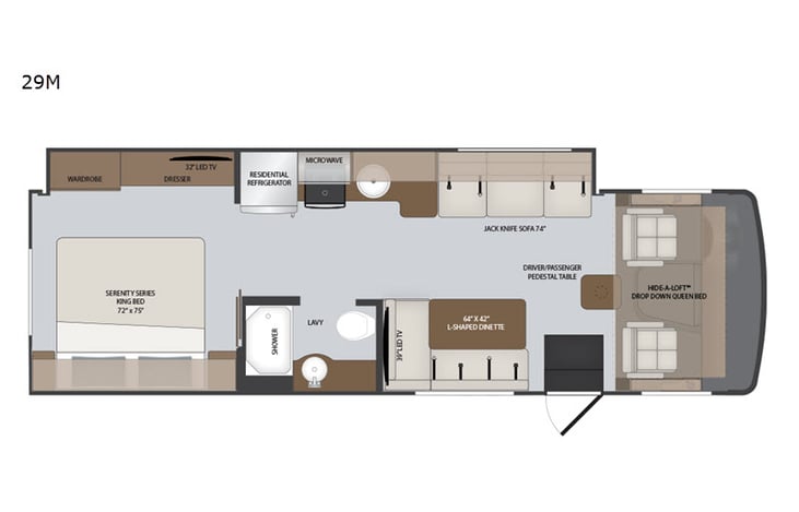 Representative floor plan provided by a trusted RVshare partner.