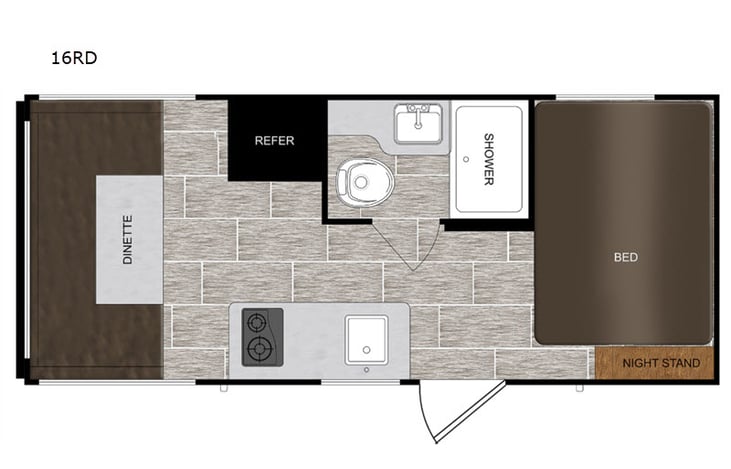 Representative floor plan provided by a trusted RVshare partner.