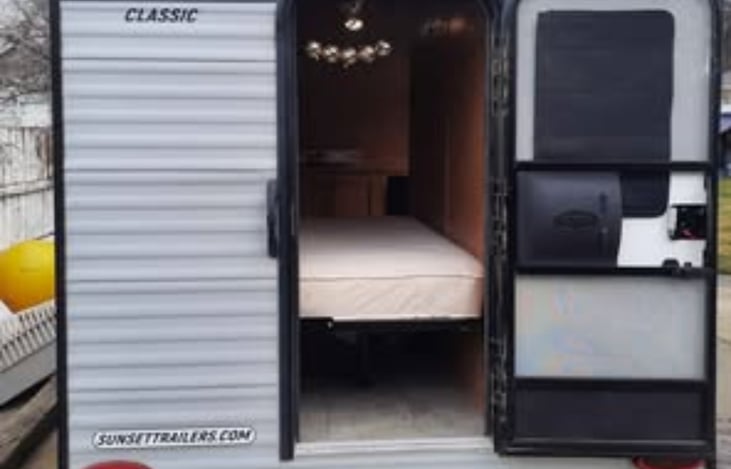 Back entrance and storage under bed.