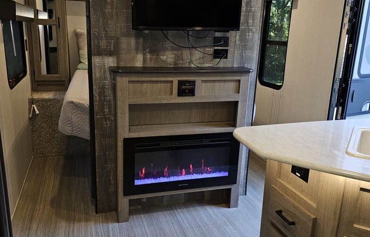 tv and fireplace to keep you cozy on those chilly nights