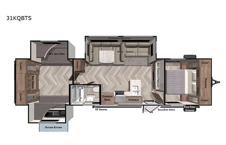 Representative floor plan provided by a trusted RVshare partner.