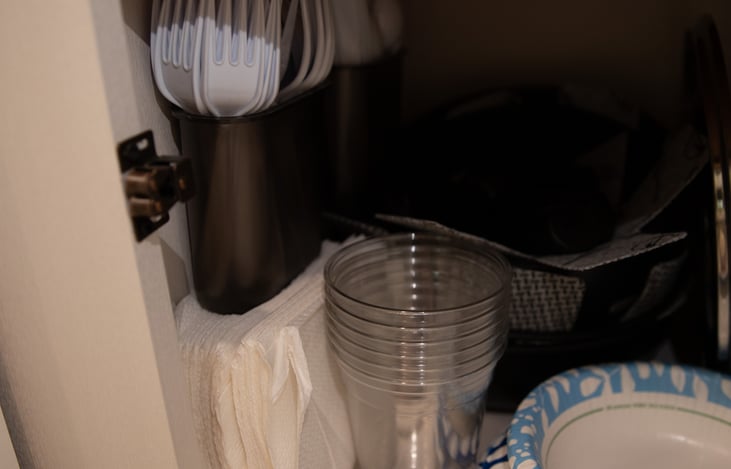 comes with paper goods.