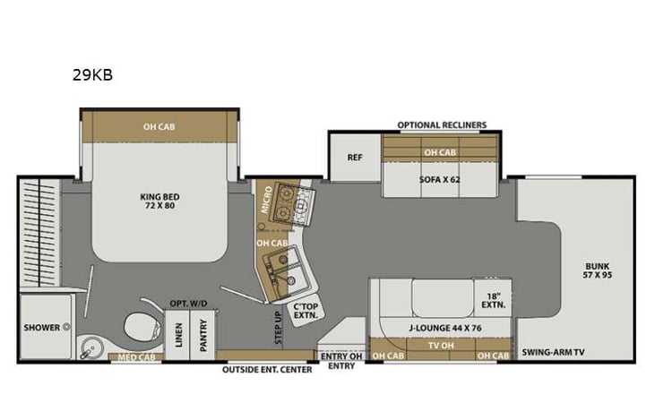 Representative floor plan provided by a trusted RVshare partner.