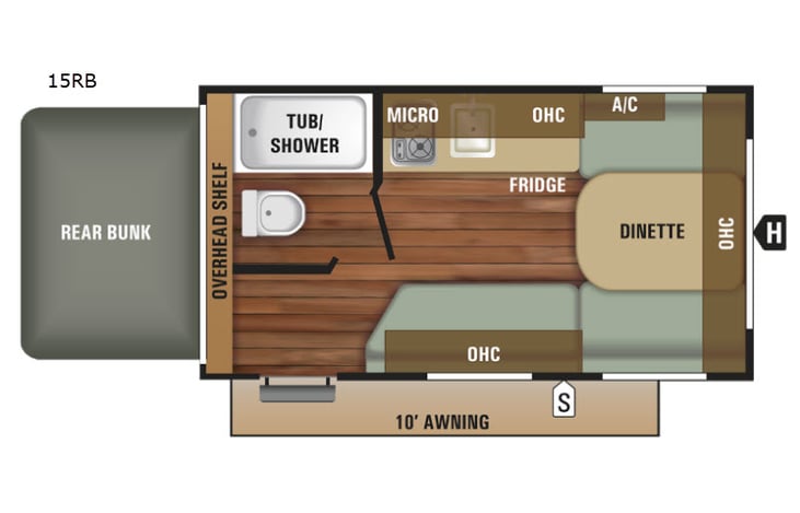 Representative floor plan provided by a trusted RVshare partner.