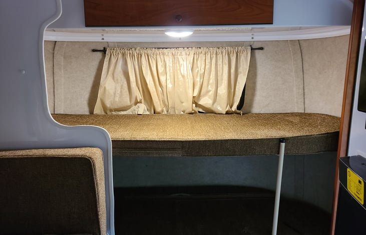 Front of trailer set as bunks