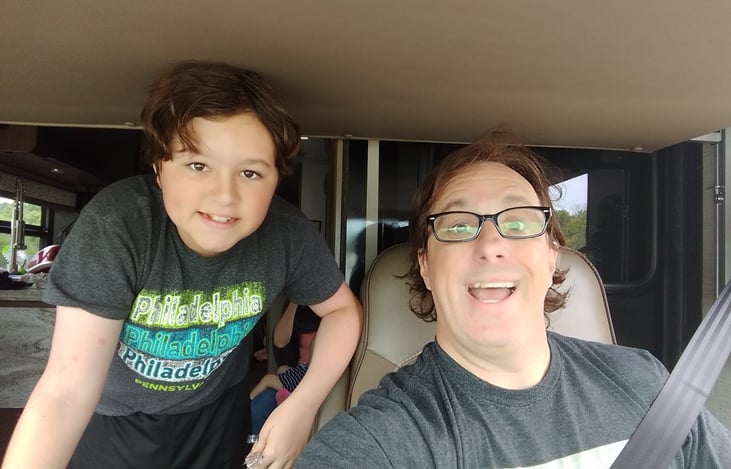 You can lower the drop down bunk so someone can sleep in it during the trip.