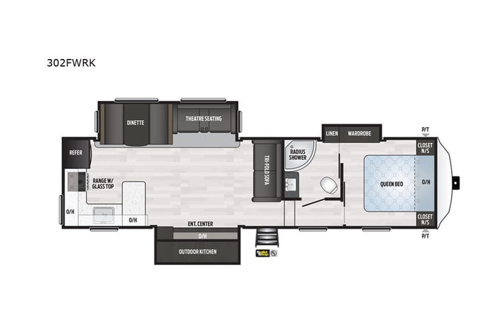 Representative floor plan provided by a trusted RVshare partner.