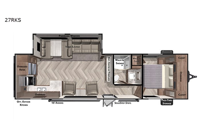 Representative floor plan provided by a trusted RVshare partner.