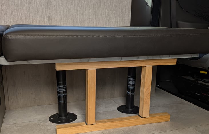 Extra supports for dinette bed.