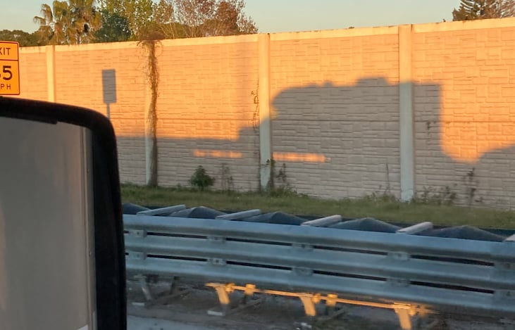 First time out and Donna snapped a photo of us heading north on I-95.  Lets Go......