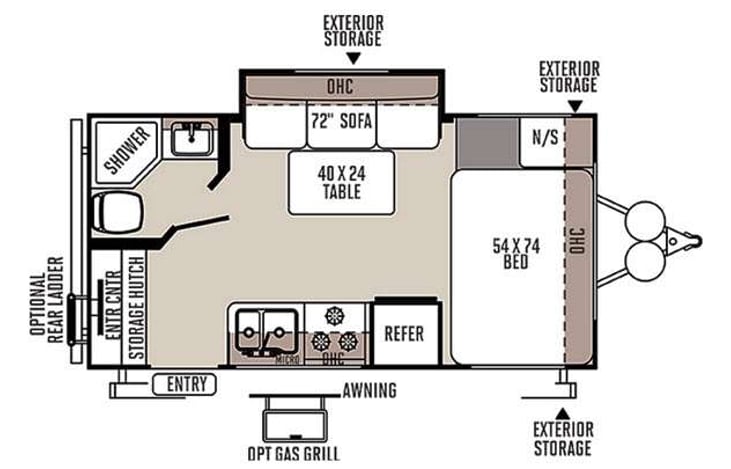 Representative floor plan provided by a trusted RVshare partner.
