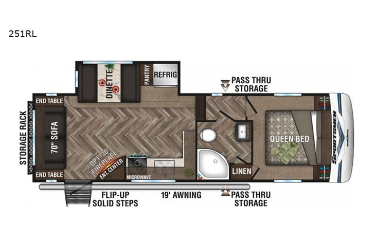 Representative floor plan provided by a trusted RVshare partner.