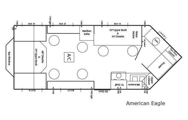 Representative floor plan provided by a trusted RVshare partner.