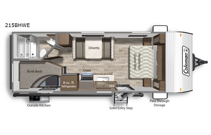 Representative floor plan provided by a trusted RVshare partner.