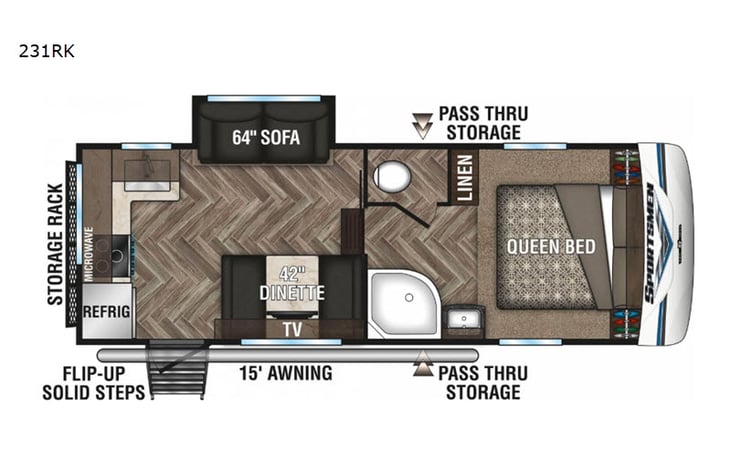 Representative floor plan provided by a trusted RVshare partner.