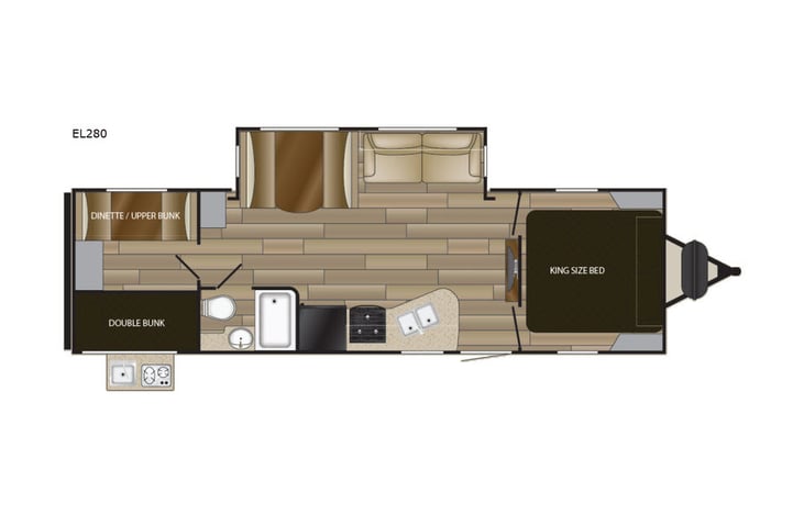 Representative floor plan provided by a trusted RVshare partner.