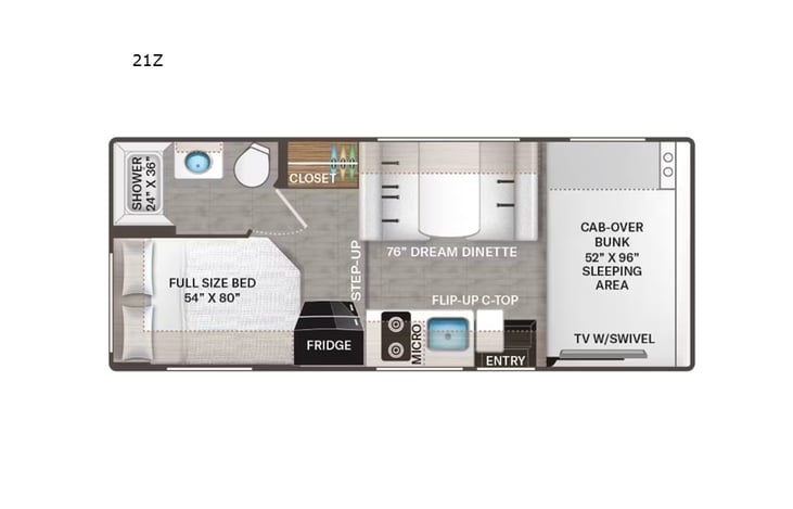 Representative floor plan provided by a trusted RVshare partner.