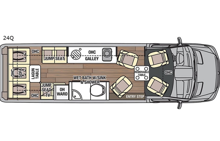 Representative floor plan provided by a trusted RVshare partner.