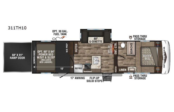 Representative floor plan provided by a trusted RVshare partner.