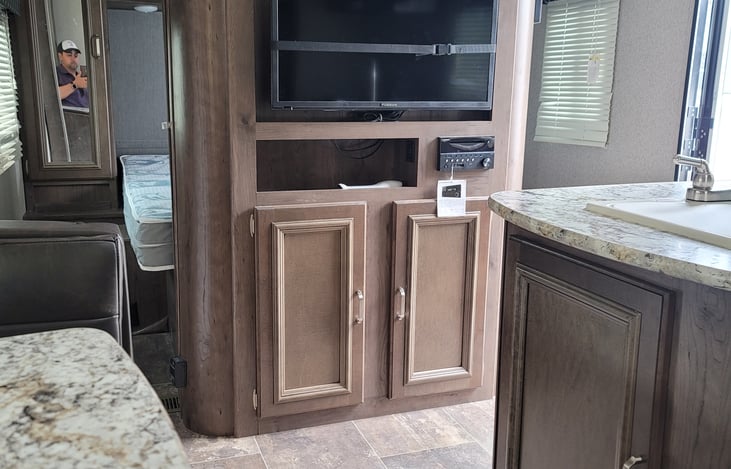 Entertainment Center! Bring the Xbox for the kids when it is time to cool off, or stream your favorite music to indoor/outdoor speakers.