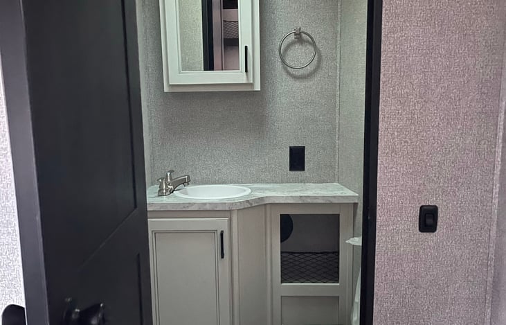 Half bath in the bunk room.