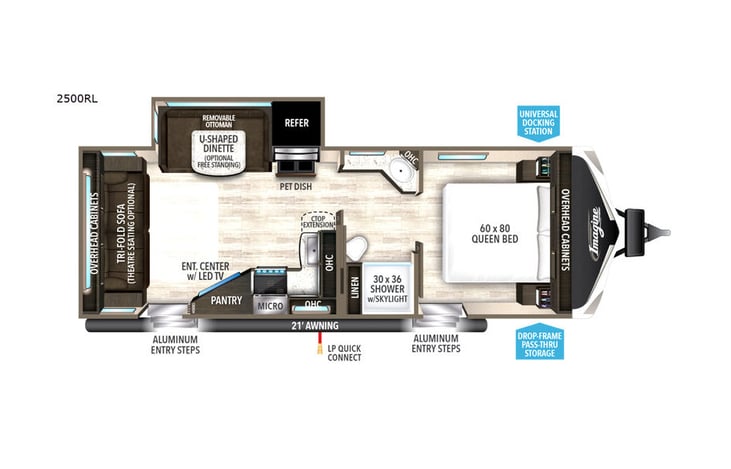 Representative floor plan provided by a trusted RVshare partner.