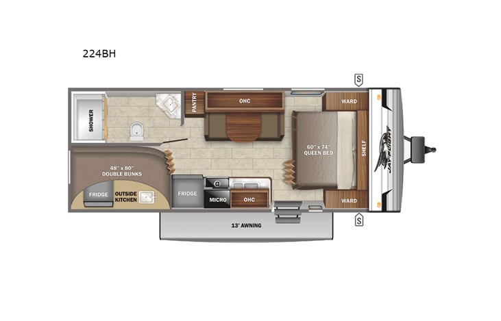 Representative floor plan provided by a trusted RVshare partner.