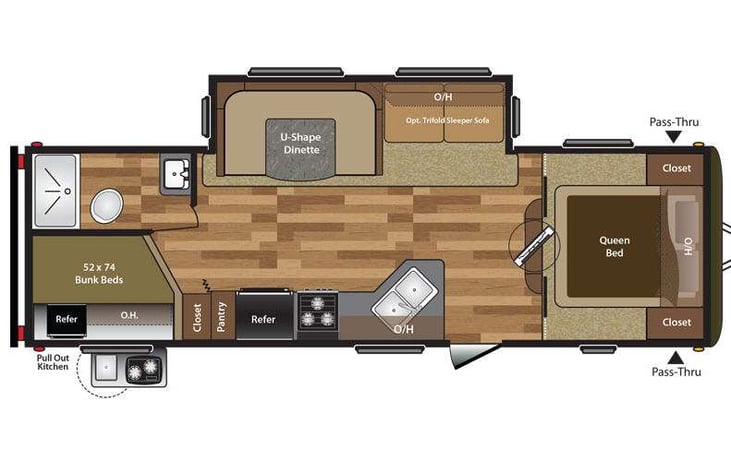 Representative floor plan provided by a trusted RVshare partner.