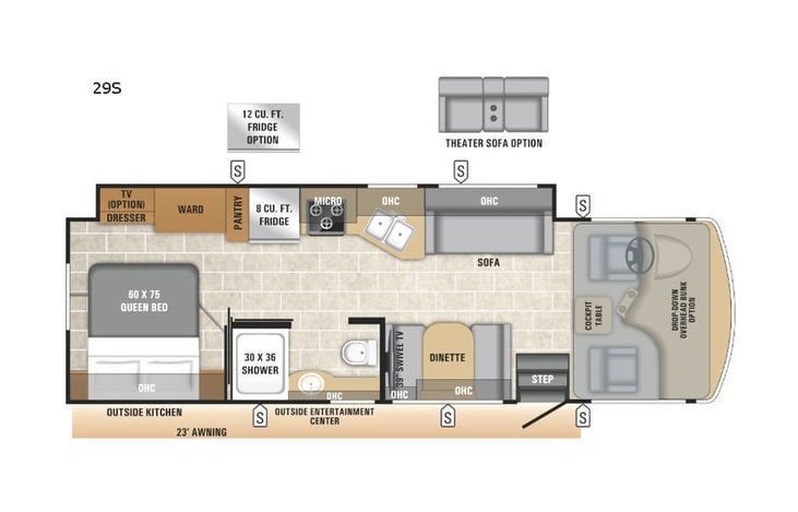 Representative floor plan provided by a trusted RVshare partner.