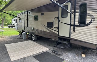 Spacious camper with King master bed.