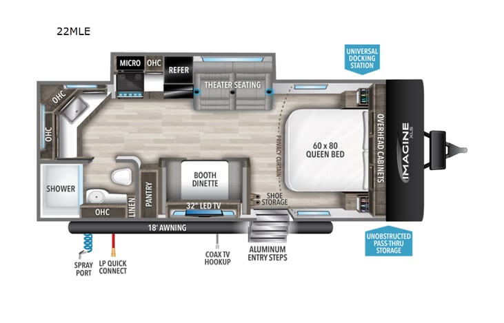 Representative floor plan provided by a trusted RVshare partner.