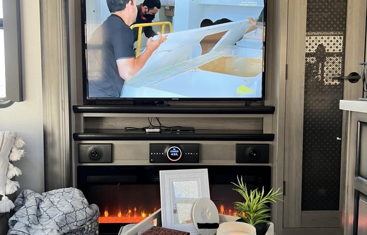 Relax in front of a warm fire and your favorite tv show